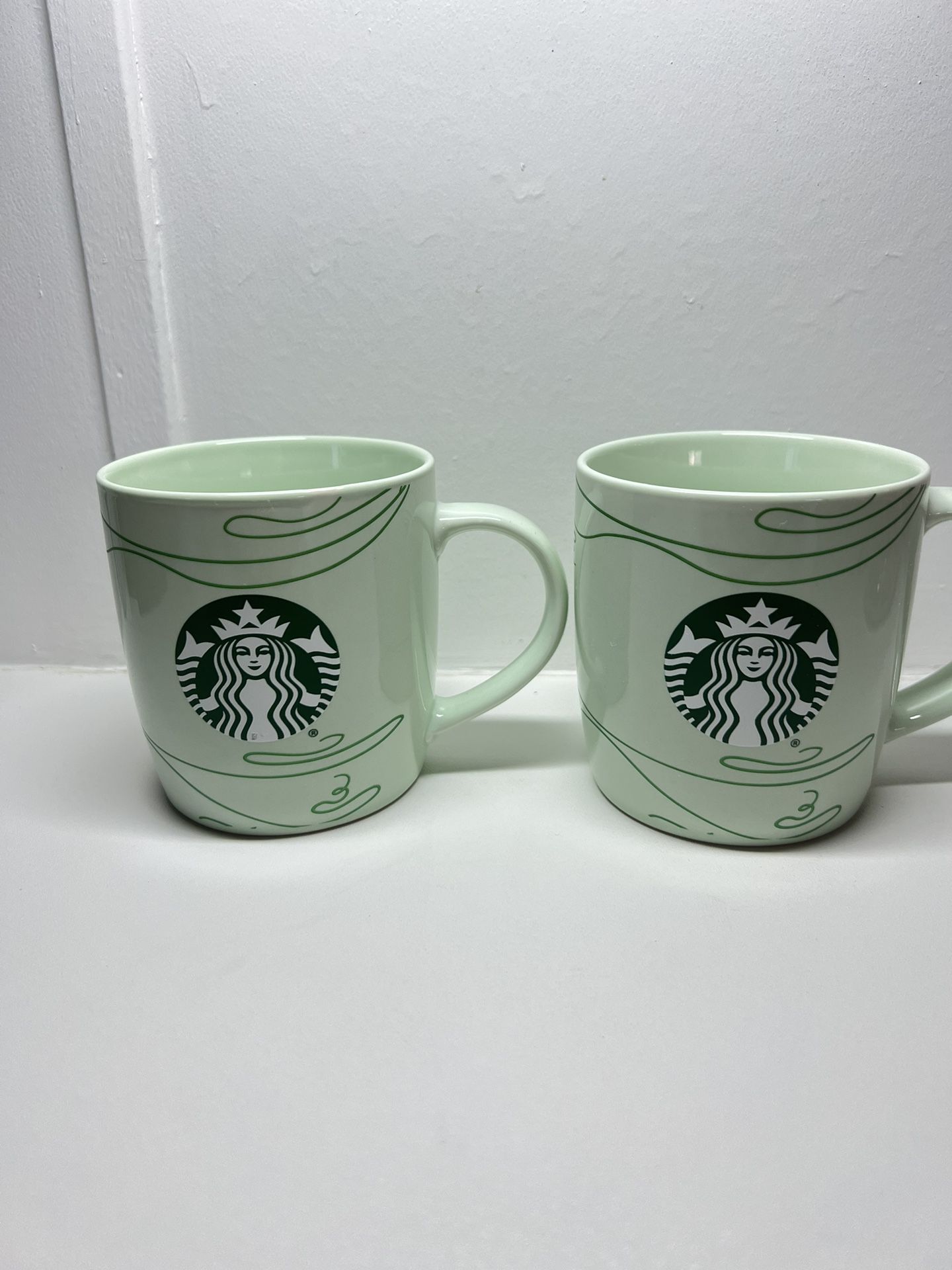 Starbucks Pair of 2020 Starbucks Green Siren Logo Mint Green Swirl 12 Oz. Coffee Mug