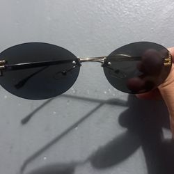 Fendi Embellished FF Oval Metal Sunglasses