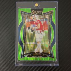 2024 Panini Select Drake Maye Neon Green Concourse 515/599 #27 (RC)