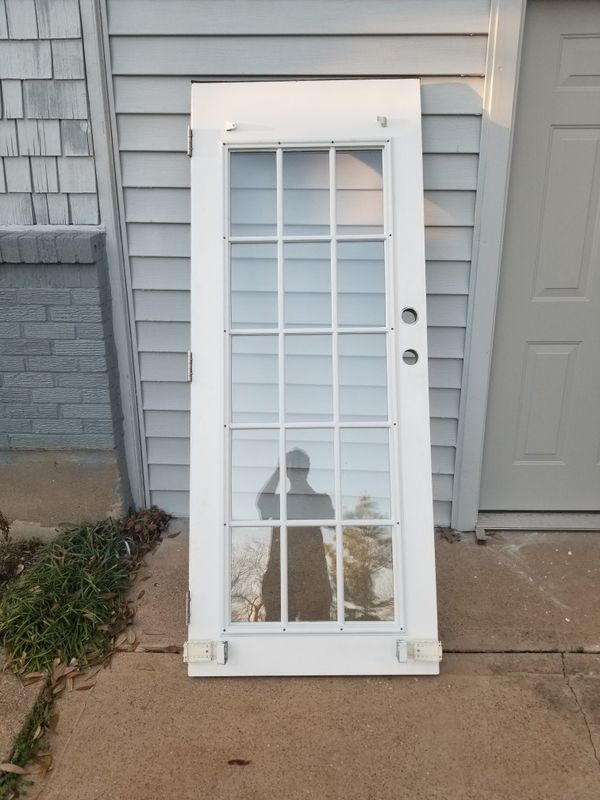 Exterior metal door glass white 32x80 for Sale in Dallas Exterior metal door glass white 32x80 for Sale in Dallas