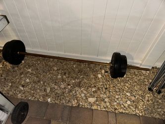 Weights, rack, bar w weights