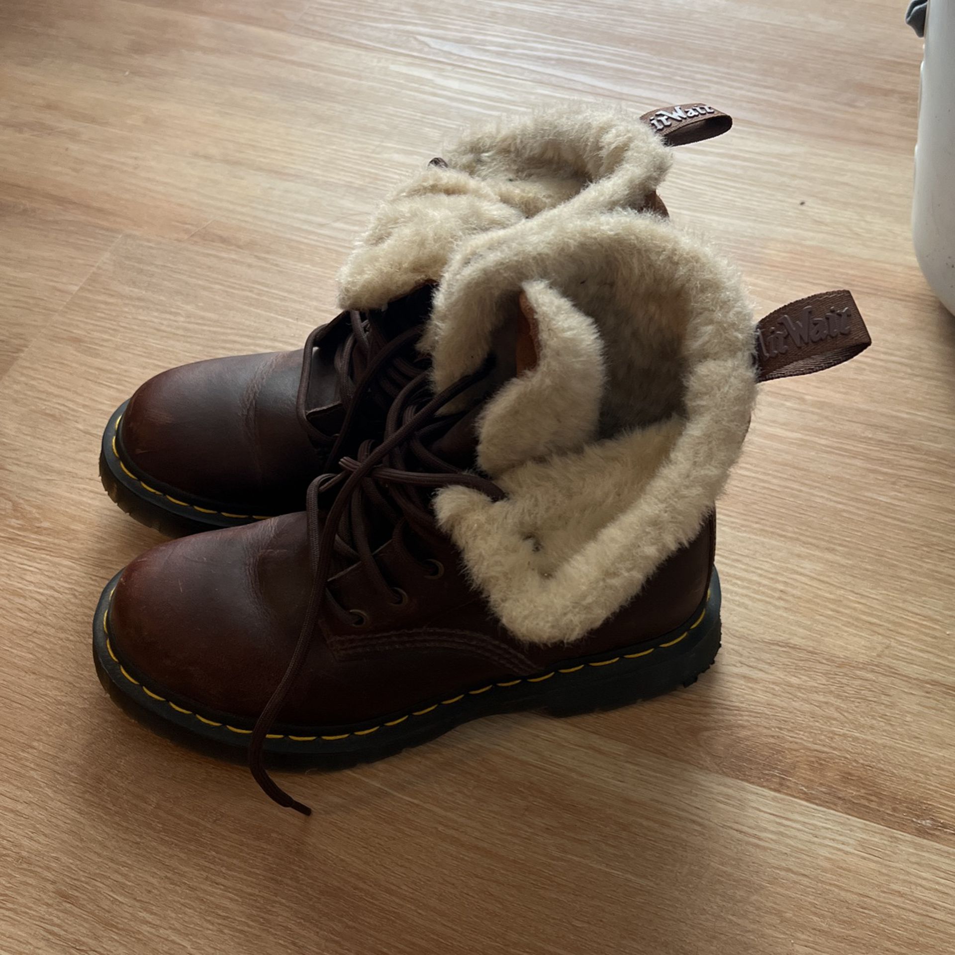 DR. Martens 1460 Kolbert Brown Faux Fur Lined Boots