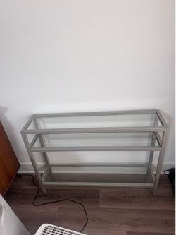 Glass and metal entry table
