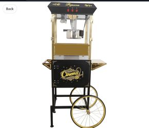 16oz 850W Large Capacity Popcorn Machine Cart with Wheels