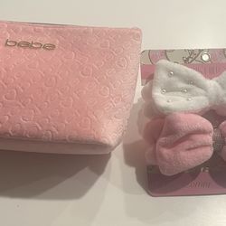 Makeup bag/ pouch with spa headband for women and girls
