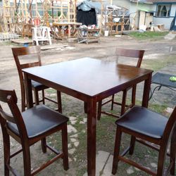 Counter Height Table Set 4 Chairs 