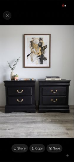 Vintage Black Bedside nightstands