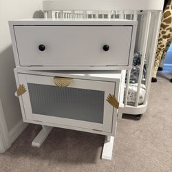 Anabelia Led Robot End Table With 360 Rotation Night Stand 