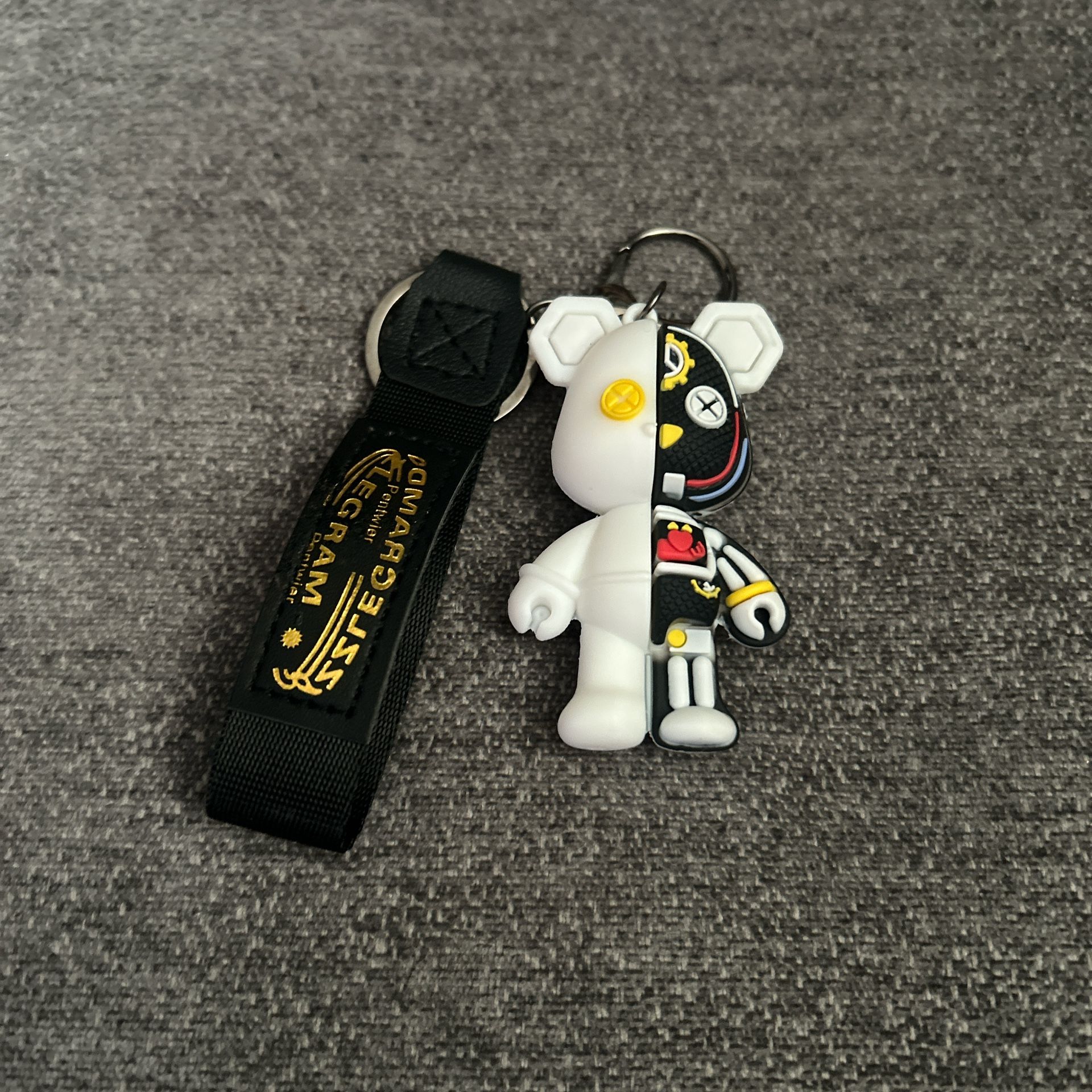 Black White, Bear Keychain