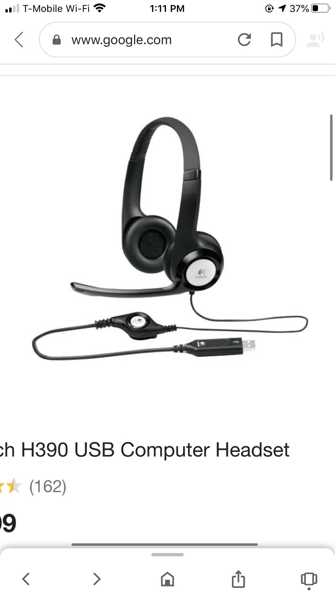 Logitech wired headset with mic