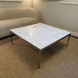 Knoll Marble And Steel Coffee Table