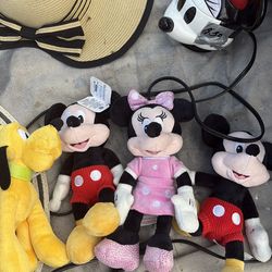 Mickey, Minnie, Pluto stuffies