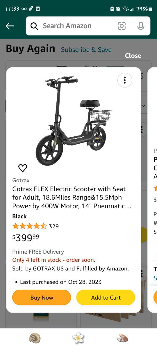 Gotrax FLEX Electric SCOOTER. Little Used.
