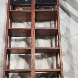 TEAK CRATE &BARREL WINE BOTTLE RACK