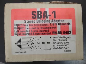 Sonance SBA-1 Stereo Bridging Adapter (Bridge 2 Amplifiers) Audio