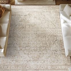 9x12 Washable Area Rug Carpet Beige Brand New  