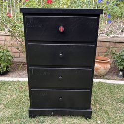 Black 4-Drawer Dresser with Spiderman Knob