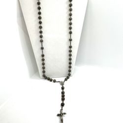 Italian Metal Rose Beaded Rosary