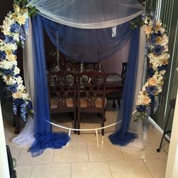 Wedding Flowers,  Curtains, Love  Ring , Tripod Back Drop  For Sale 