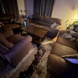 Brown  five pieces  furniture