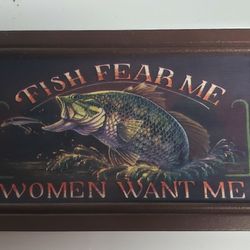 Fishing Sign And Christmas Ornaments 