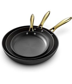 Non Stick Frying Pans, Nonstick Cast Iron Skillets 3 Pcs - 8 Inch, 10 Inch and 12 Inch Nonstick Frying Pan Set, Professional Frying Pans Set, Frying 
