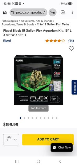 Fluval Black 15 Gallon Flex Aquarium
