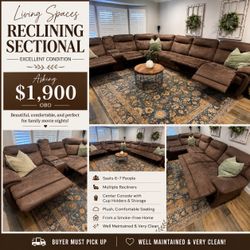 Living Spaces Reclining Sectional Couch