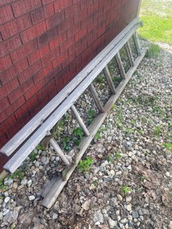 Old wood ladders