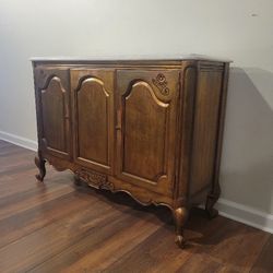 Vintage Louis XV Style Marble Top Small Console Table 