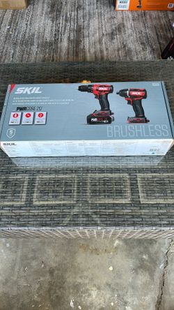 SKIL PWR Core 12™ Brushless 12 Volt Cordless Drill Driver and Impact Driver Kit with two 2.0Ah Batteries and Charger