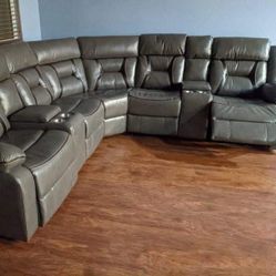 New Gray Power Recliner Sectional Couch Only $50 Down Payment