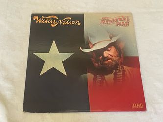 Vintage 1981 vinyl LP record album by Willie Nelson titled The Minstrel Man on RCA Records.