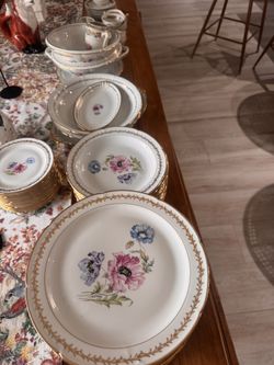 French Porcelain Plates, Serving Plates, Tea Set, Dessert Plates . . .