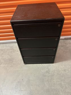 Black Wood 4 Drawer CD Cabinet