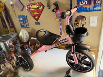 Pink KRIDDO TC003 toddler tricycle designed for children aged 24 months to 4 years,