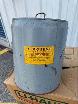 vintage metal kerosene drum