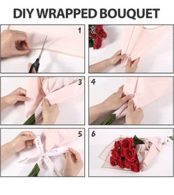 20 Sheet Flower Wrapping Paper - Waterproof Floral Bouquet Wrapping Paper, Florist Supplies  (Pink)