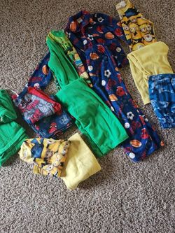 6 Pairs Of Pj Sets And 1 Pair Pants With No Shirt