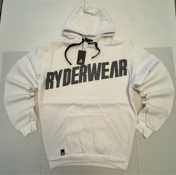 NWT RyderWear Kai Greene Gym Hoodie Sweatshirt Thick Printed White Black Men Size Medium