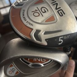 Ping g10 Lob Wedge And 5 Wood Gold Clubs