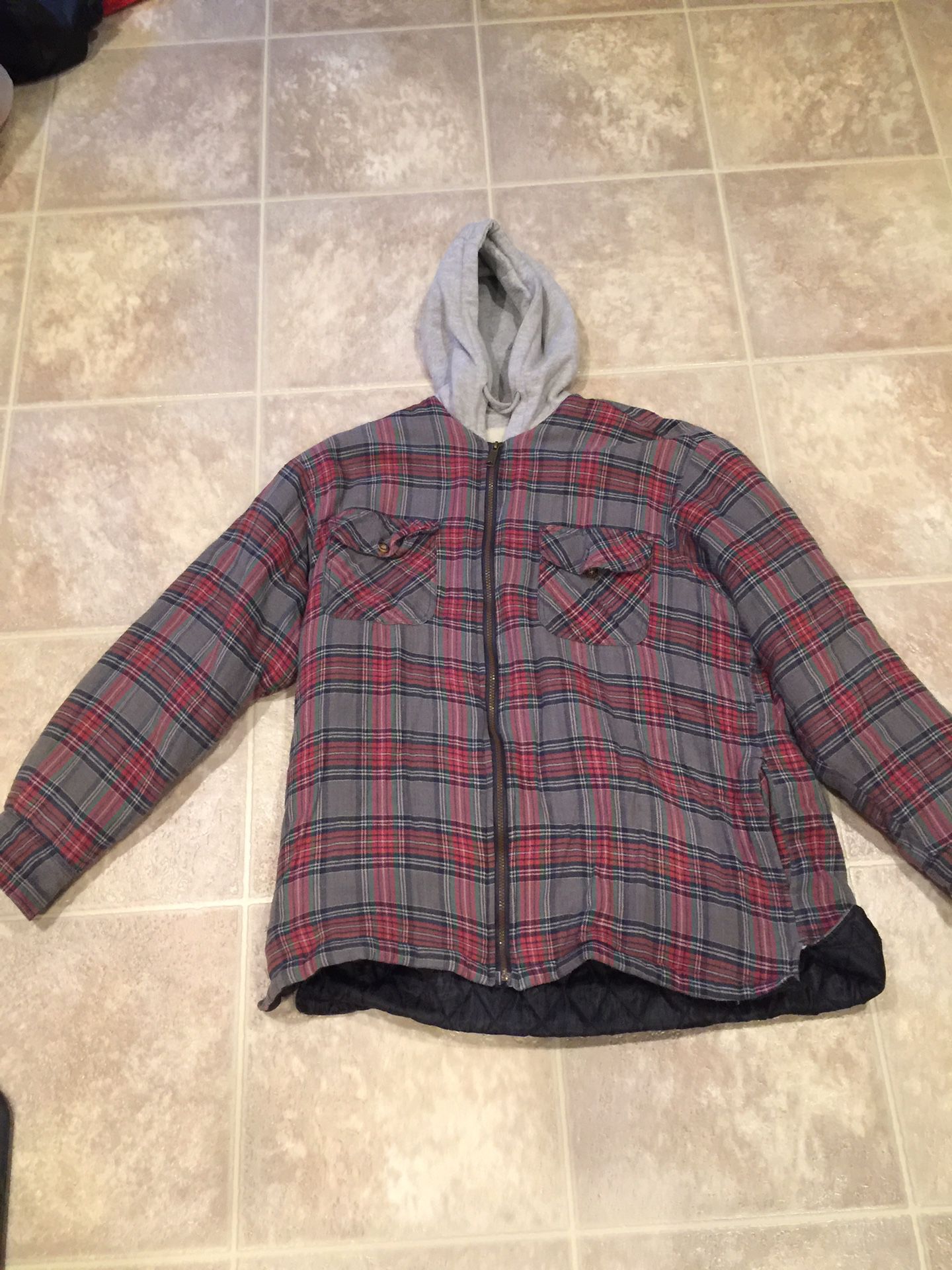 Men’s hoodie flannel jacket