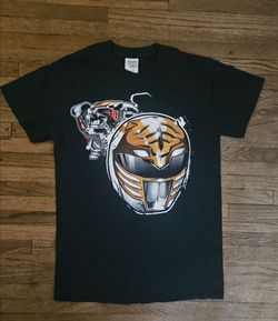 POWER RANGERS "WHITE TIGERZORD" ADULT SMALL SIZE T-SHIRT PRE-OWNED