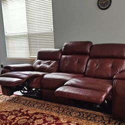 Recliner 3 Seater With Power headrest Brown 