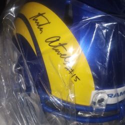 Autographed Rams Headmet 