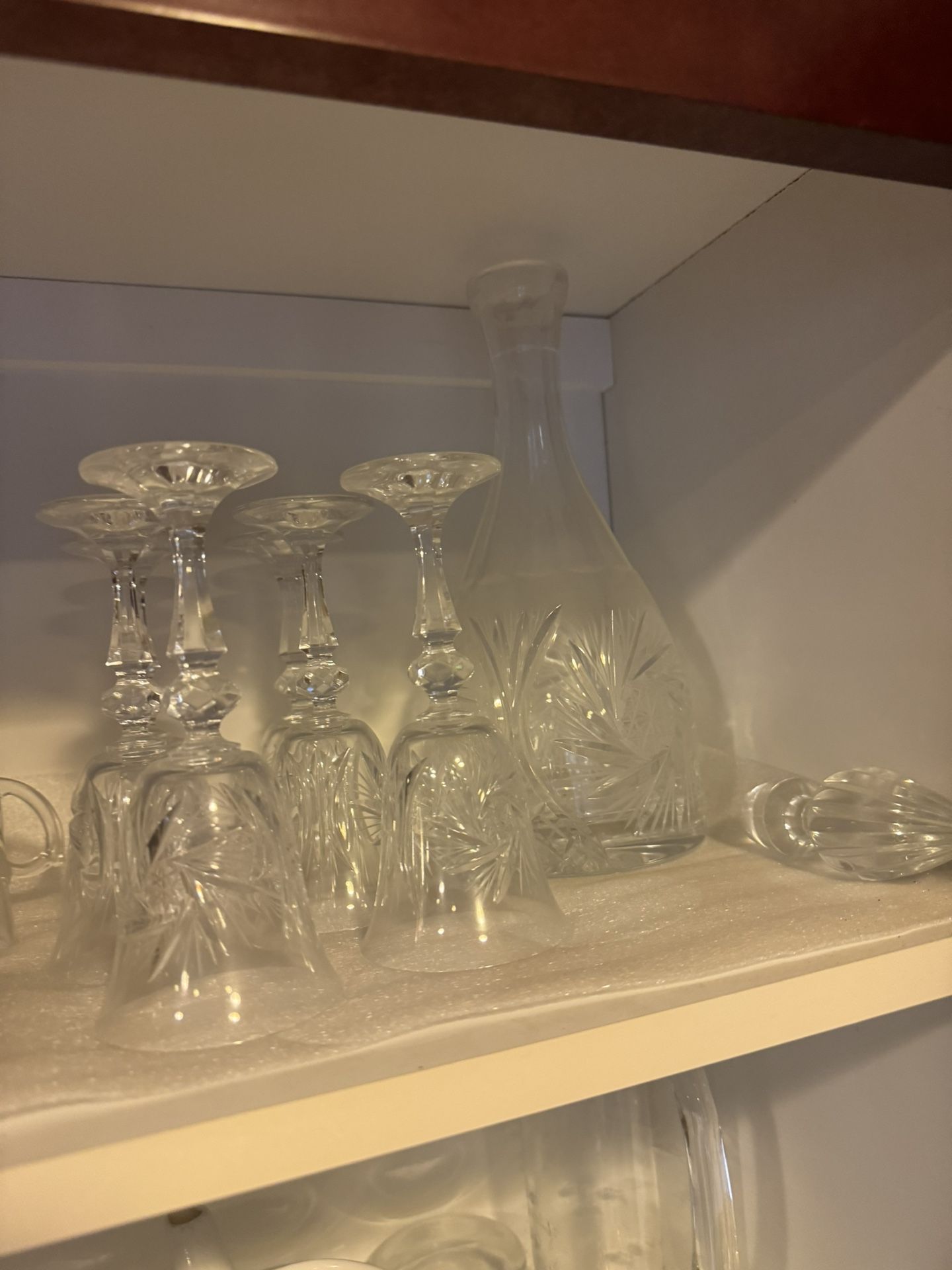 Crystal Wine Glasses And Pitcher