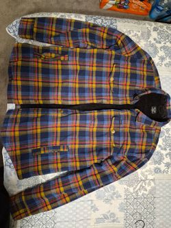 Dark Seas Plaid Sherpa Lined Flannel Jacket XL