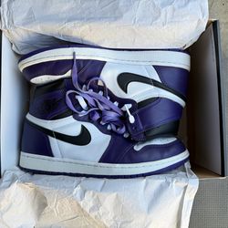 Jordan 1 Retro High Court Purple White Size 10.5