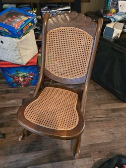 Beautiful Folding Cane Rocking Chair