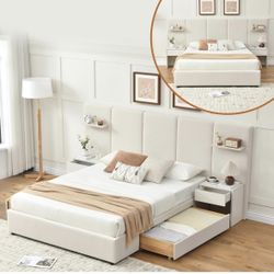 Queen Bed Frame, STILL IN BOX (BRAND NEW)